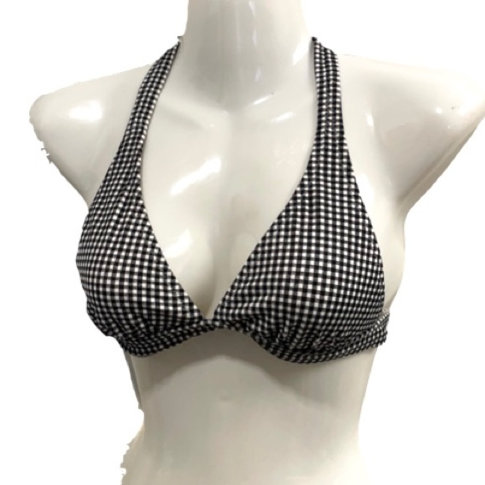 J Crew gingham halter bikini top small